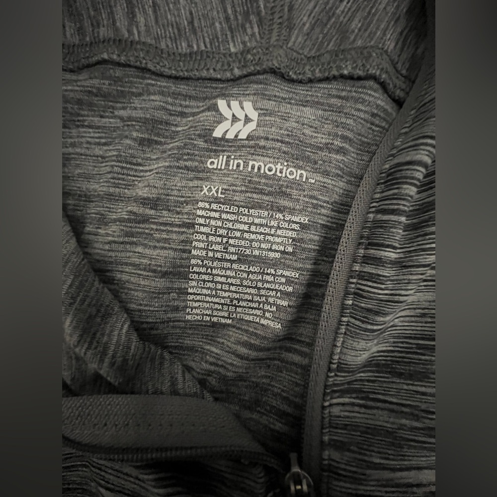 All in Motion Women's Activewear Zip Up Pullover Black/Gray. Sz XXL NWT - Picture 3 of 6